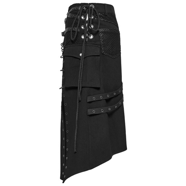 Wandelbarer PUNK RAVE Kilt Iron Nomad mit Ringen & Ösen XL
