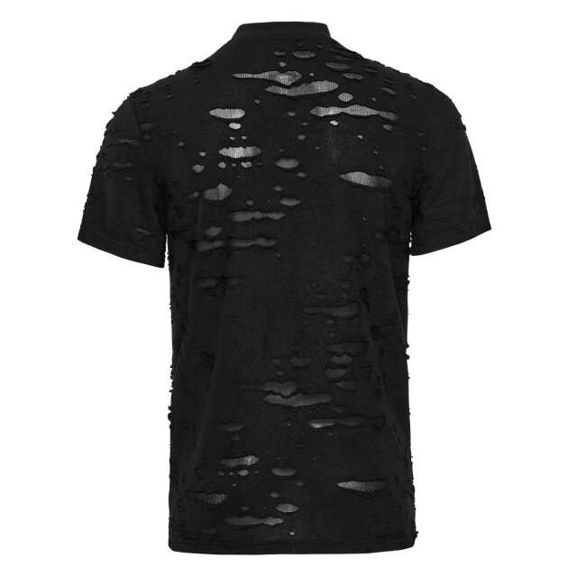 PUNK RAVE Shredded T-Shirt Outbreak-Zone with Straps