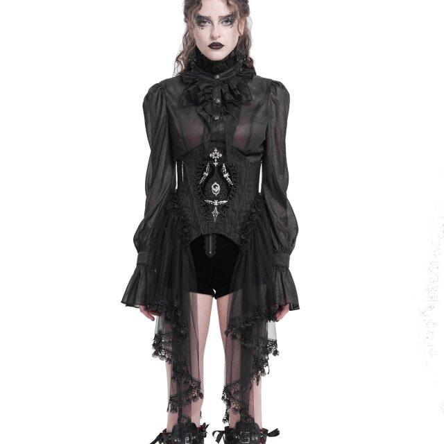 Gothic Korsage Batwing-Serenade mit Tüll-Rock 3XL-4XL