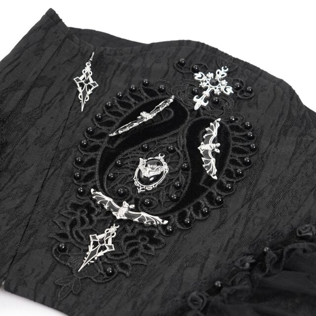 Gothic Korsage Batwing-Serenade mit Tüll-Rock M-L