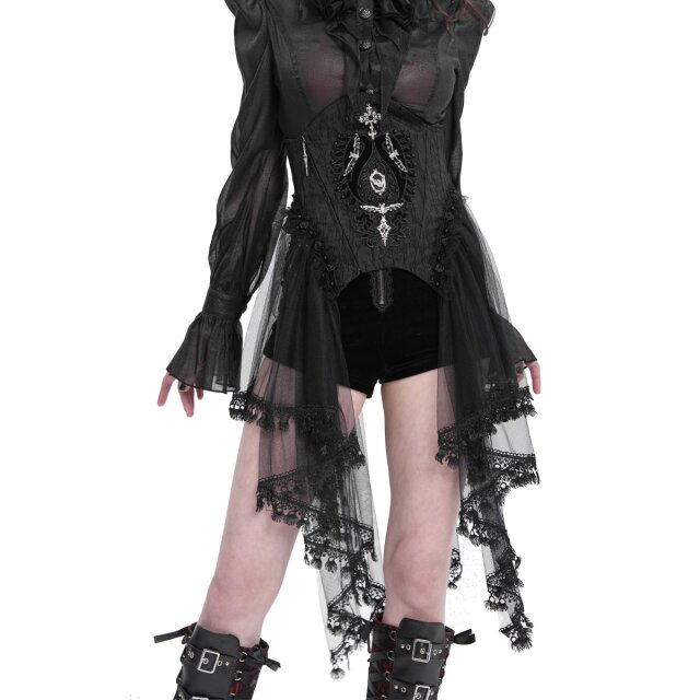 Gothic Korsage Batwing-Serenade mit Tüll-Rock M-L