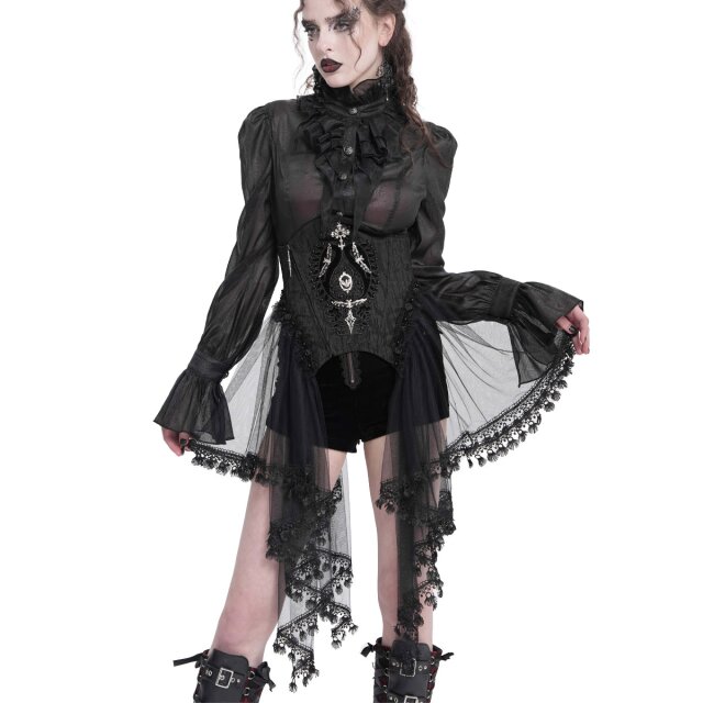 Gothic Korsage Batwing-Serenade mit Tüll-Rock M-L