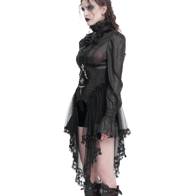 Gothic Korsage Batwing-Serenade mit Tüll-Rock M-L