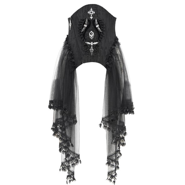 Gothic Korsage Batwing-Serenade mit Tüll-Rock M-L