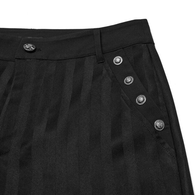 Elegant PUNK RAVE Trousers Railway Dandy with Block Stripes