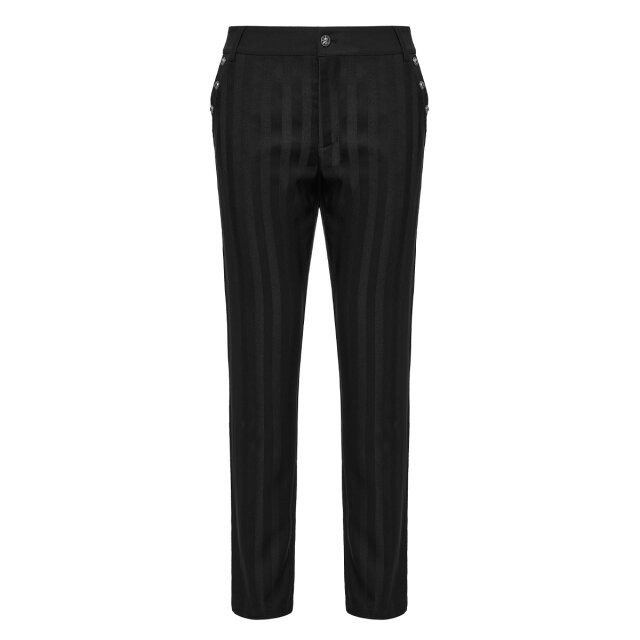 Elegant PUNK RAVE Trousers Railway Dandy with Block Stripes