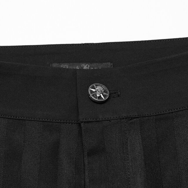 Elegant PUNK RAVE Trousers Railway Dandy with Block Stripes