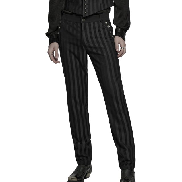 Elegante PUNK RAVE Hose Railway Dandy mit Blockstreifen S