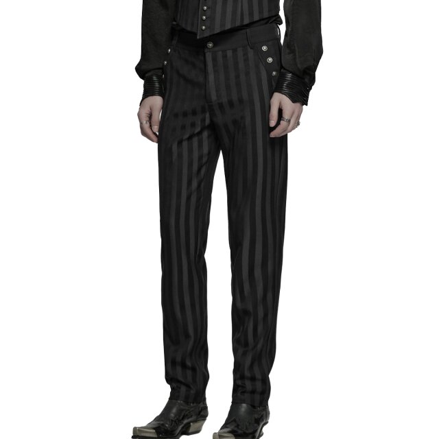 Elegante PUNK RAVE Hose Railway Dandy mit Blockstreifen XXL
