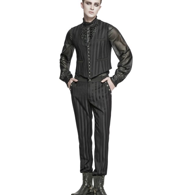 Elegante PUNK RAVE Hose Railway Dandy mit Blockstreifen XXL