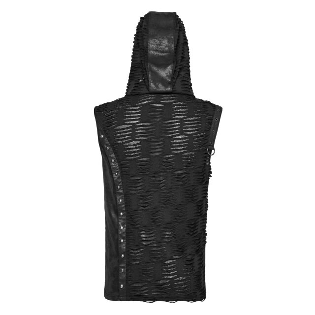 PUNK RAVE Apokalypse-Tanktop Torn Future mit Kapuze