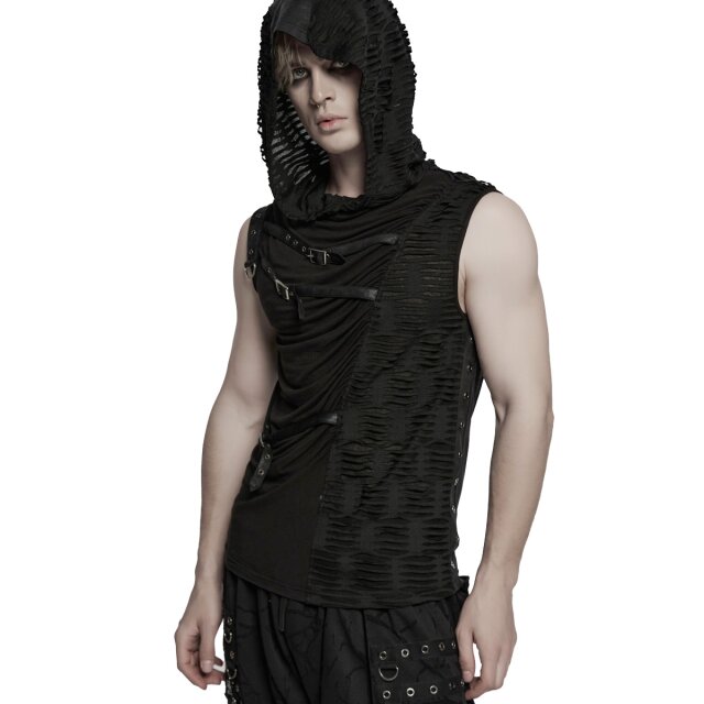 PUNK RAVE Apokalypse-Tanktop Torn Future mit Kapuze XXL-3XL
