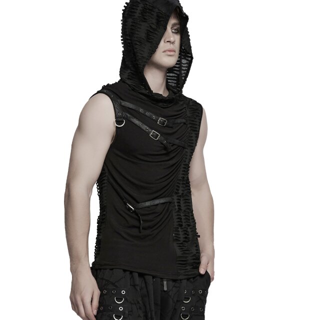 PUNK RAVE Apokalypse-Tanktop Torn Future mit Kapuze XXL-3XL