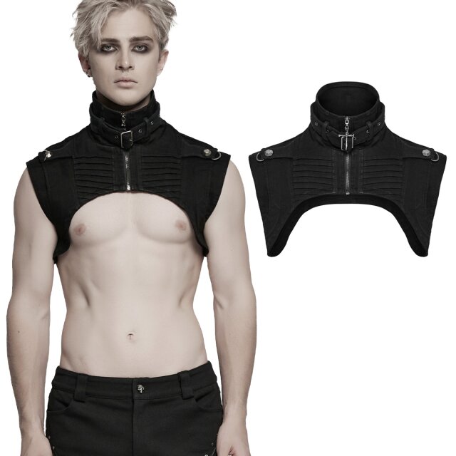 Punkig-maskuline Cropped-Weste (WY-1756BK) aus schwarzem...