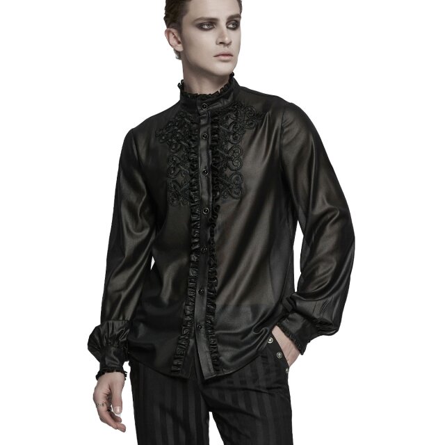 Elegant Victorian-Goth Shirt Masque de Minuit