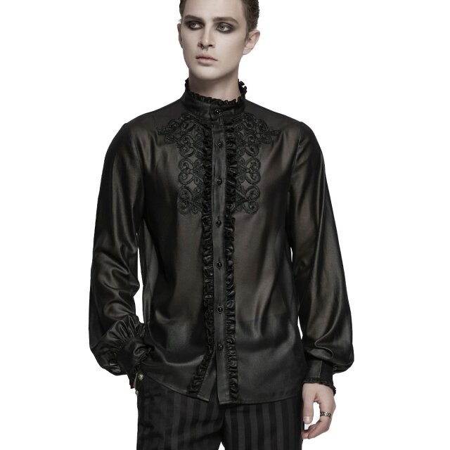 Elegant Victorian-Goth Shirt Masque de Minuit