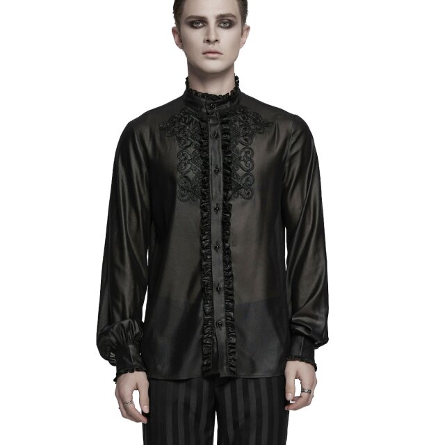 Elegantes Victorian-Goth Hemd Masque de Minuit 5XL