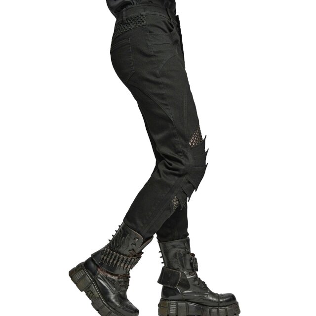 PUNK RAVE Gothic Jeans Backstage Chaos mit Netz M
