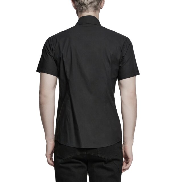 PUNK RAVE Kurzarm Hemd Silent Void mit Ösen XL