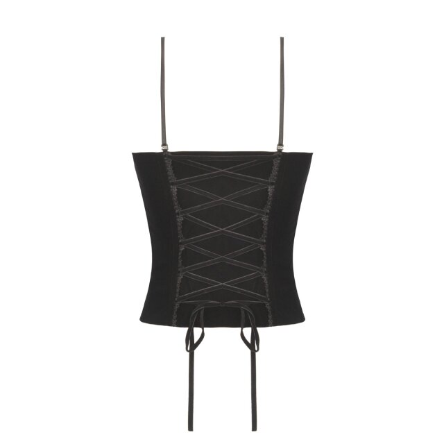 Rot-schwarzes Victorian-Goth Korsagen-Top Träne des Mondes
