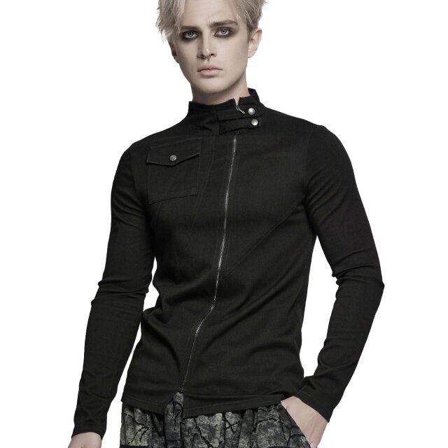 Punk Rave Longsleeve Sentinel of Darkness with Stand-up Collar