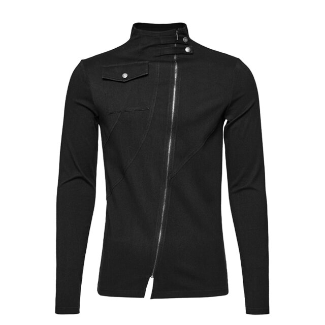 Punk Rave Longsleeve Sentinel of Darkness with Stand-up Collar