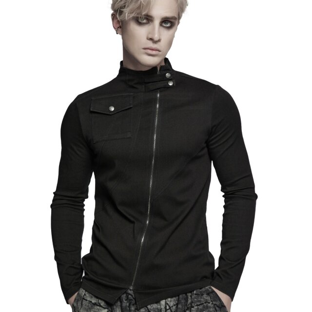 Punk Rave Longsleeve Sentinel of Darkness with Stand-up Collar
