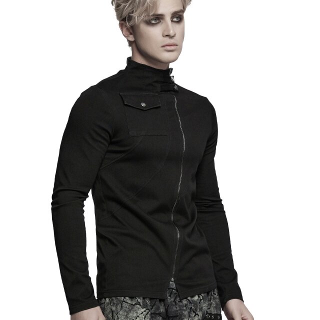 Punk Rave Longsleeve Sentinel of Darkness with Stand-up Collar