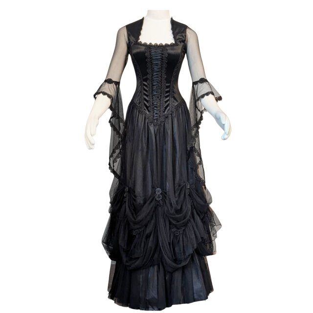 Long Victorian-Goth Dress Dusk & Velvet