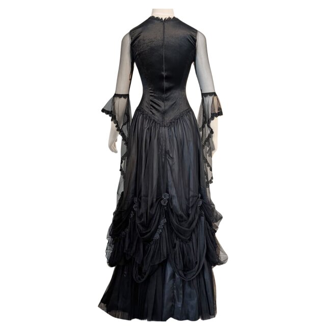 white lace black dress Claribel Black & White Lace Long-Sleeve Mini Dress With Ruffle Hem – Club L  London