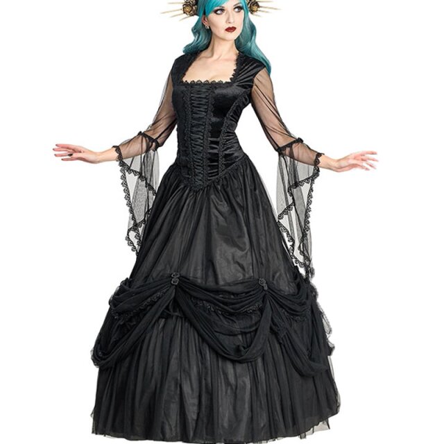 Long Victorian-Goth Dress Dusk & Velvet