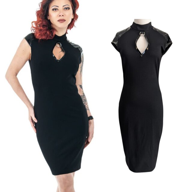Figurbetontes Gothic Minikleid im Etui-Schnitt mit...