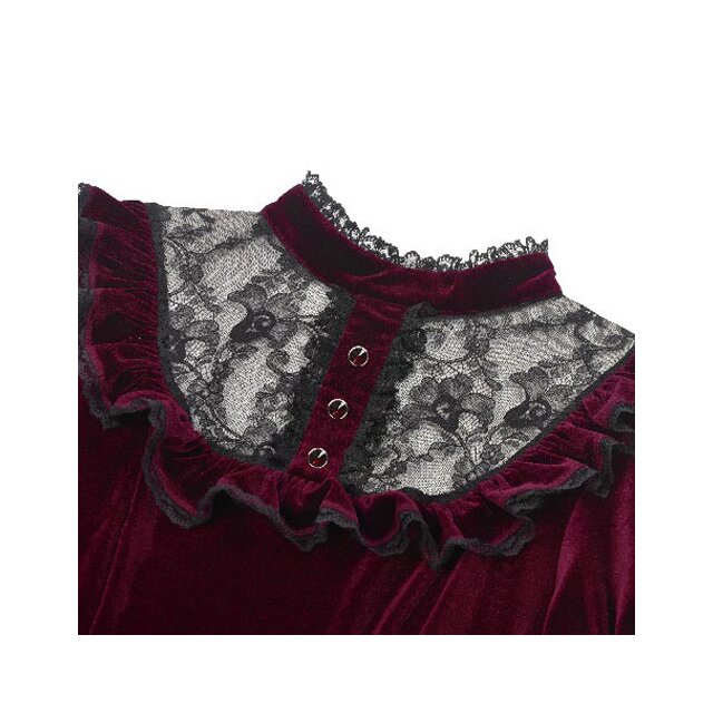 Gothic Samt-Minikleid Crimson Doll