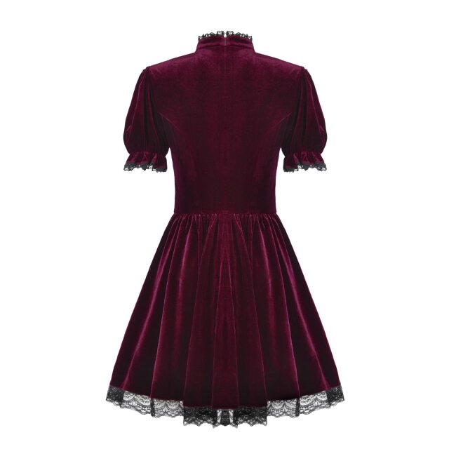 Gothic Samt-Minikleid Crimson Doll