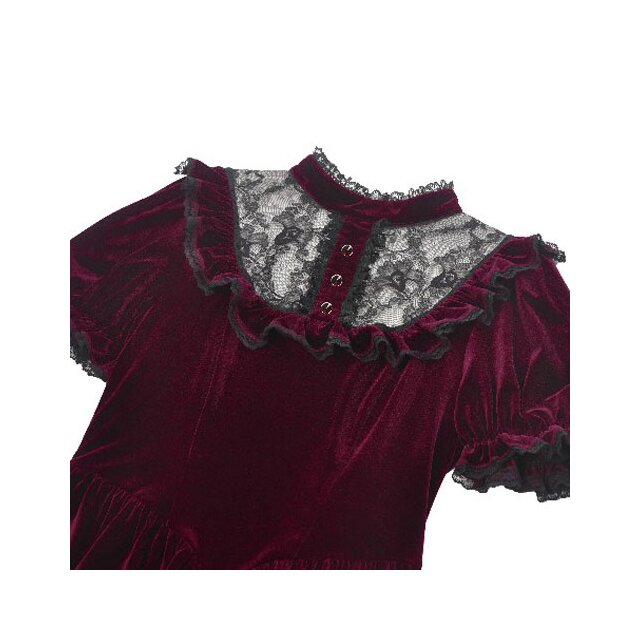 Gothic velvet mini dress Crimson Doll