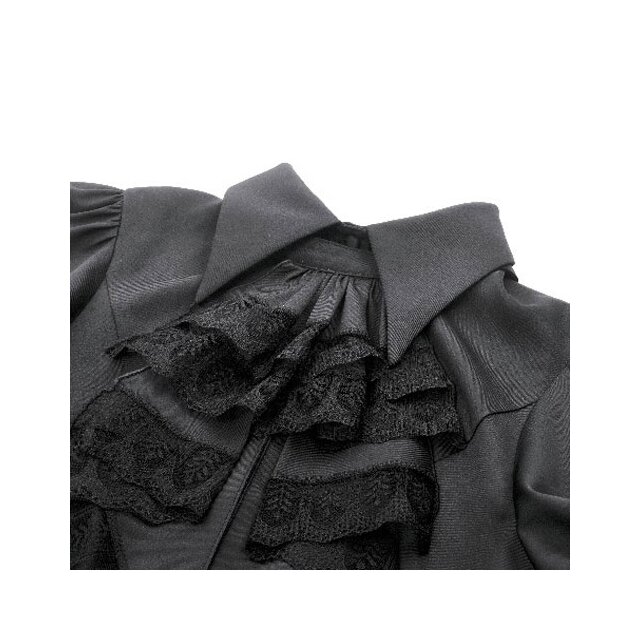 Schwarze Gothic Kurzarm-Bluse Whispers in Black