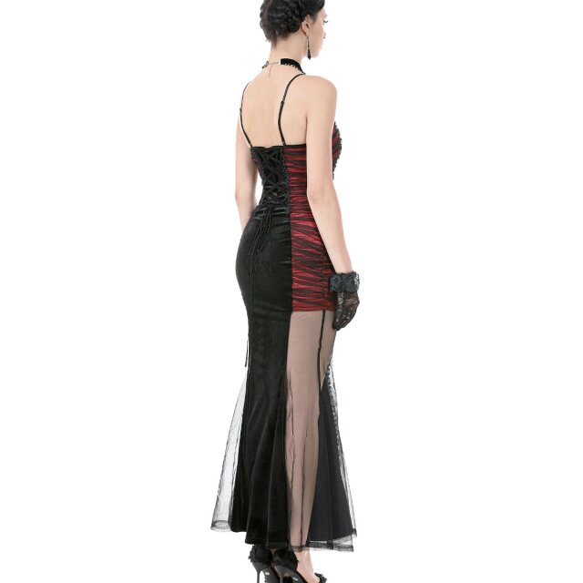 Langes Gothic-Bodycon Kleid "Hunger of Midnight Desire" M