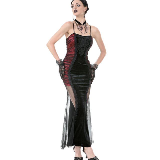 Langes Gothic-Bodycon Kleid "Hunger of Midnight Desire" M