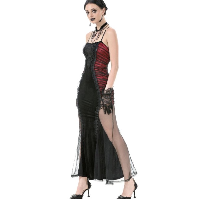 Langes Gothic-Bodycon Kleid "Hunger of Midnight Desire" M