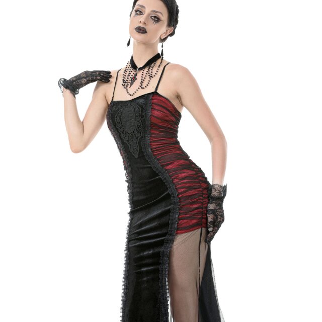 Langes Gothic-Bodycon Kleid "Hunger of Midnight Desire" M