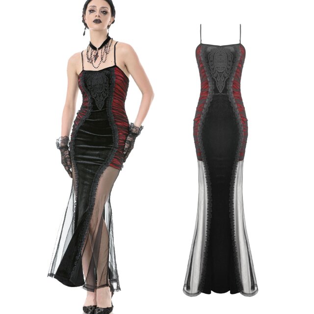 Figurbetontes langes Gothic-Kleid von Dark In Love in...