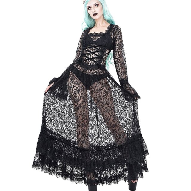 Langes, transparentes Spitzenkleid The Ghost Bride