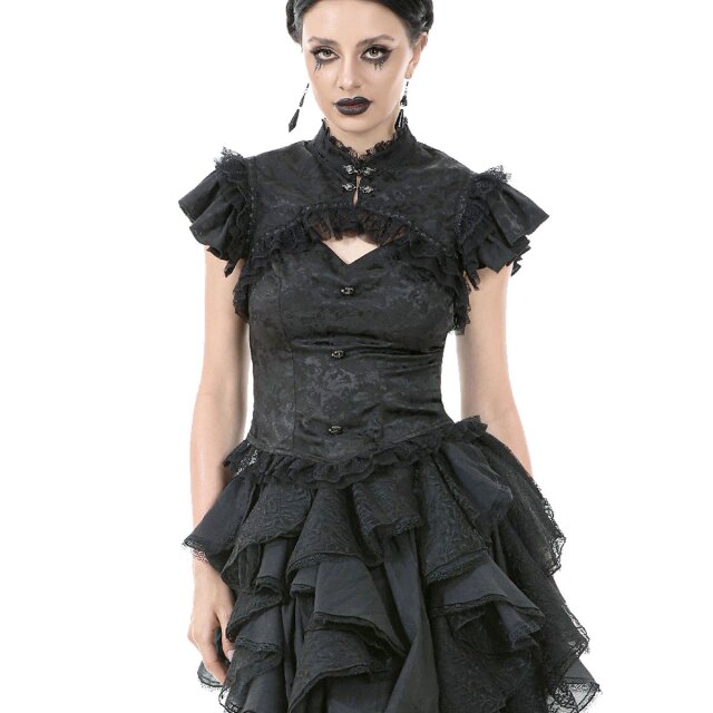 Gothic-Blusentop Schattengräfin in Lagenoptik