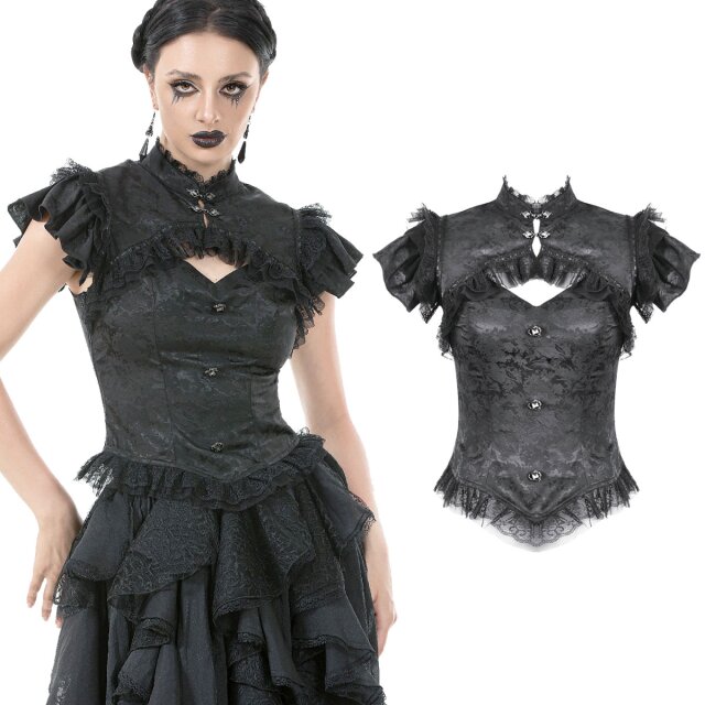 Schwarzes Gothic-Blusentop (TT642) von Dark n Love aus...
