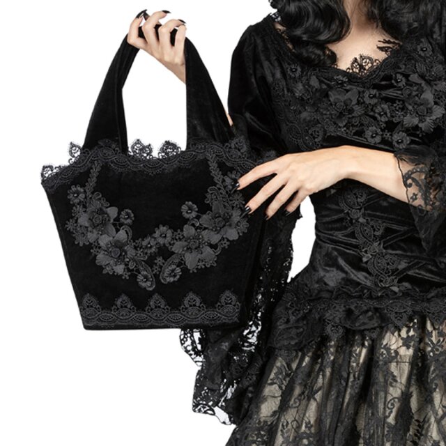 Sinister Samthandtasche Graveyard Blossoms mit 3D...