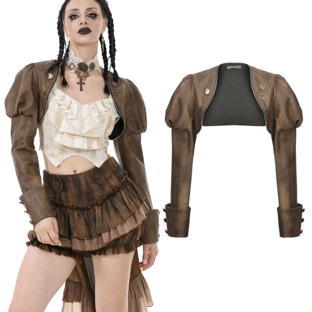 Steampunk Bolero von Dark In Love aus braunem Kunstleder...