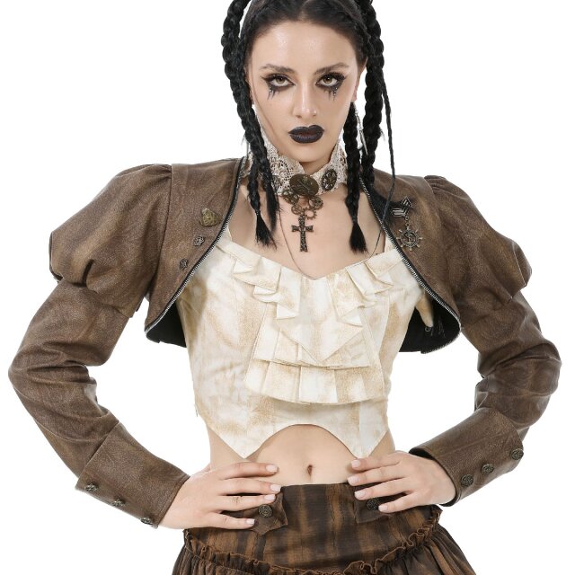 Braunes Steampunk Bolero Aether Shrug
