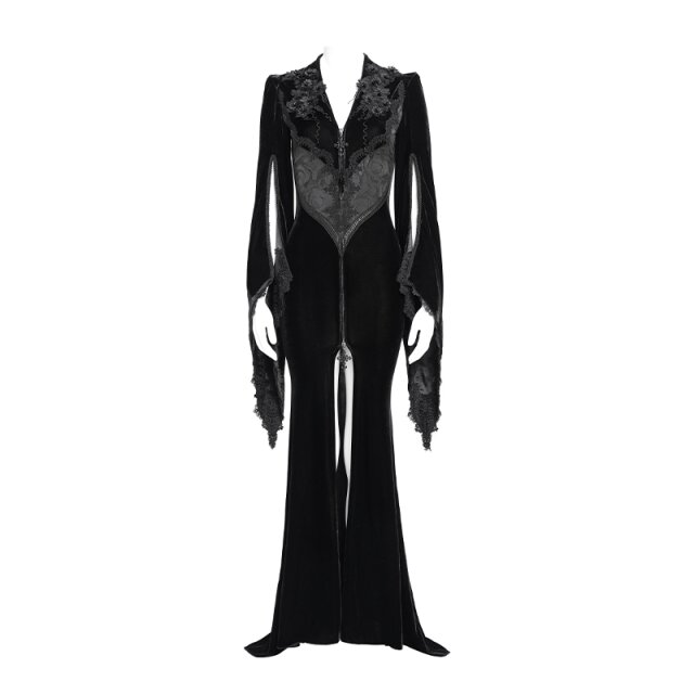 Gothic-Kleidmantel Candlelight Widow im Morticia-Stil