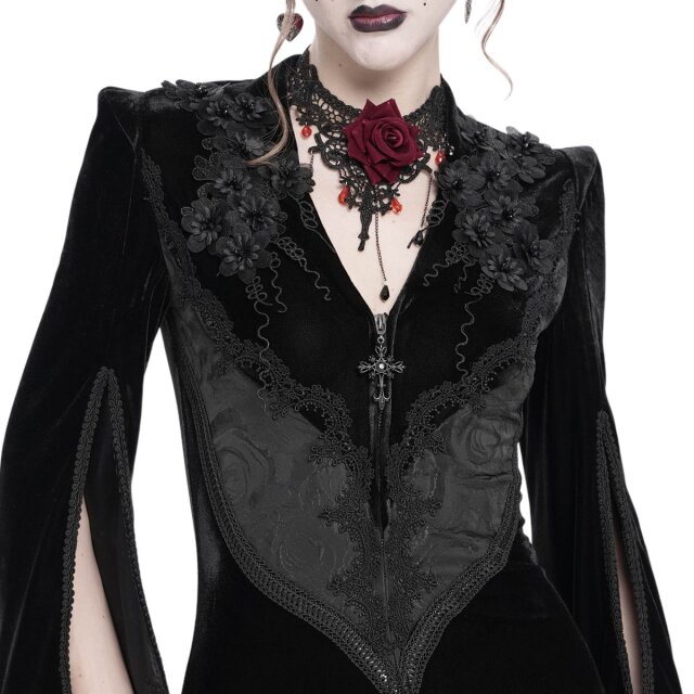 Gothic-Kleidmantel Candlelight Widow im Morticia-Stil