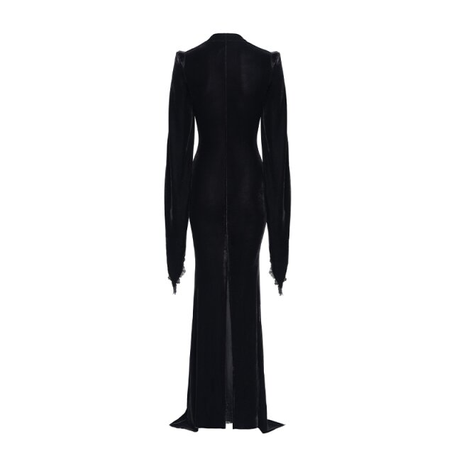 Gothic-Kleidmantel Candlelight Widow im Morticia-Stil uni-schwarz-M